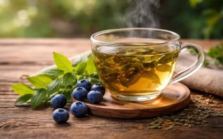 tasse-tisane-myrtilles-table-bois