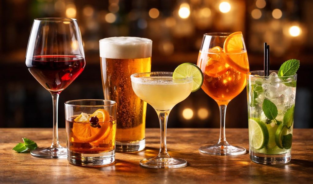 verres-boissons-alcool-table-bois
