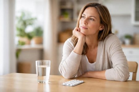 personne-reflexion-table-comprimes-verre
